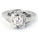 18K Antique Art Deco Diamond Filigree Engagement Ring
