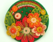 OVER THE RAINBOW FELT BROOCH WITH FREEFORM EMBROIDERY