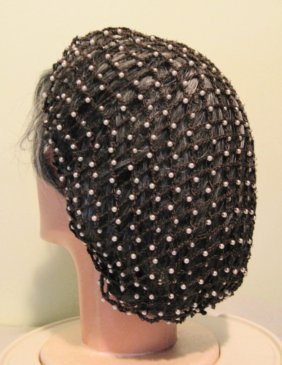 Beaded Hair Snood To Order - Thread Color and Bead Color Decided by you