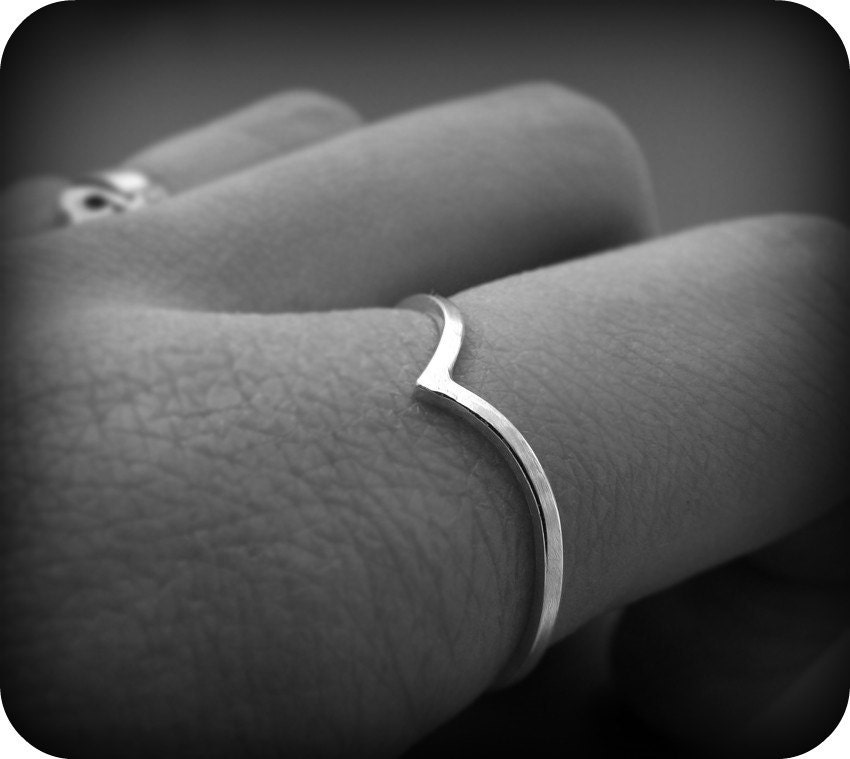 Pointy ring - recycled sterling silver ring