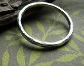 Hammered ring - recycled fine silver ring