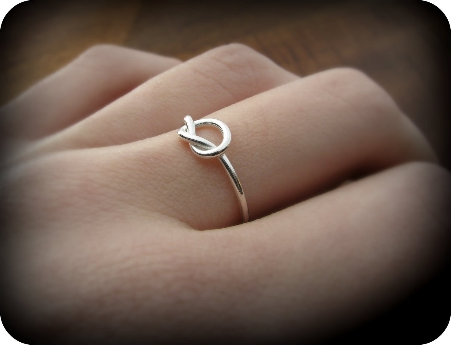 Friendship knot rings - best friends sterling silver rings (16 gauge)
