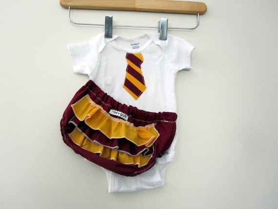 Hogwarts Gryffindor Student Costume - ruffle (or plain) diaper covers gift set NOT FOR HALLOWEEN 2013