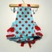 Girls Jumper - Baby todler -  Retro Ruffler - Blue and Red Polka Dots- Ruffler bums