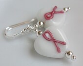 Love Your Breasts Awareness Earrings pink ribbon breast cancer
