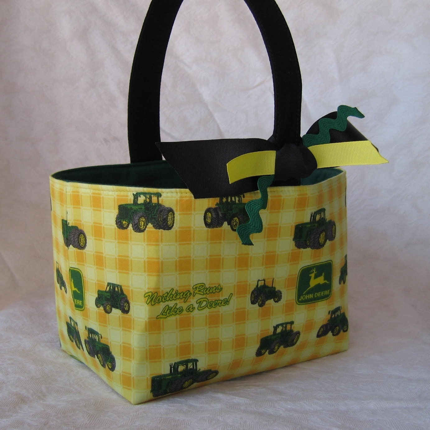 Easter Fabric Basket...............John Deere by BaffinBags