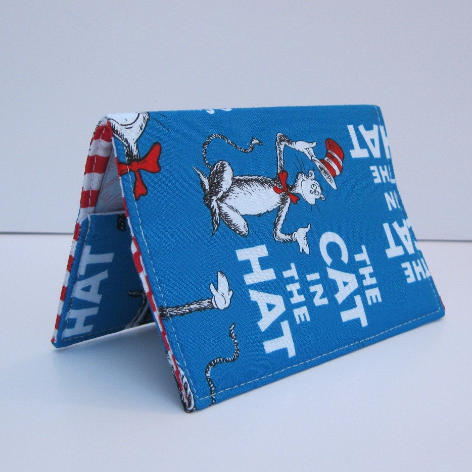 Passport Holder Case Cover - Cat in the Hat - Blue Book Cover