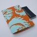 Passport Cover - Turquoise Blue - Tangerine Orange Duck Egg Acanthus