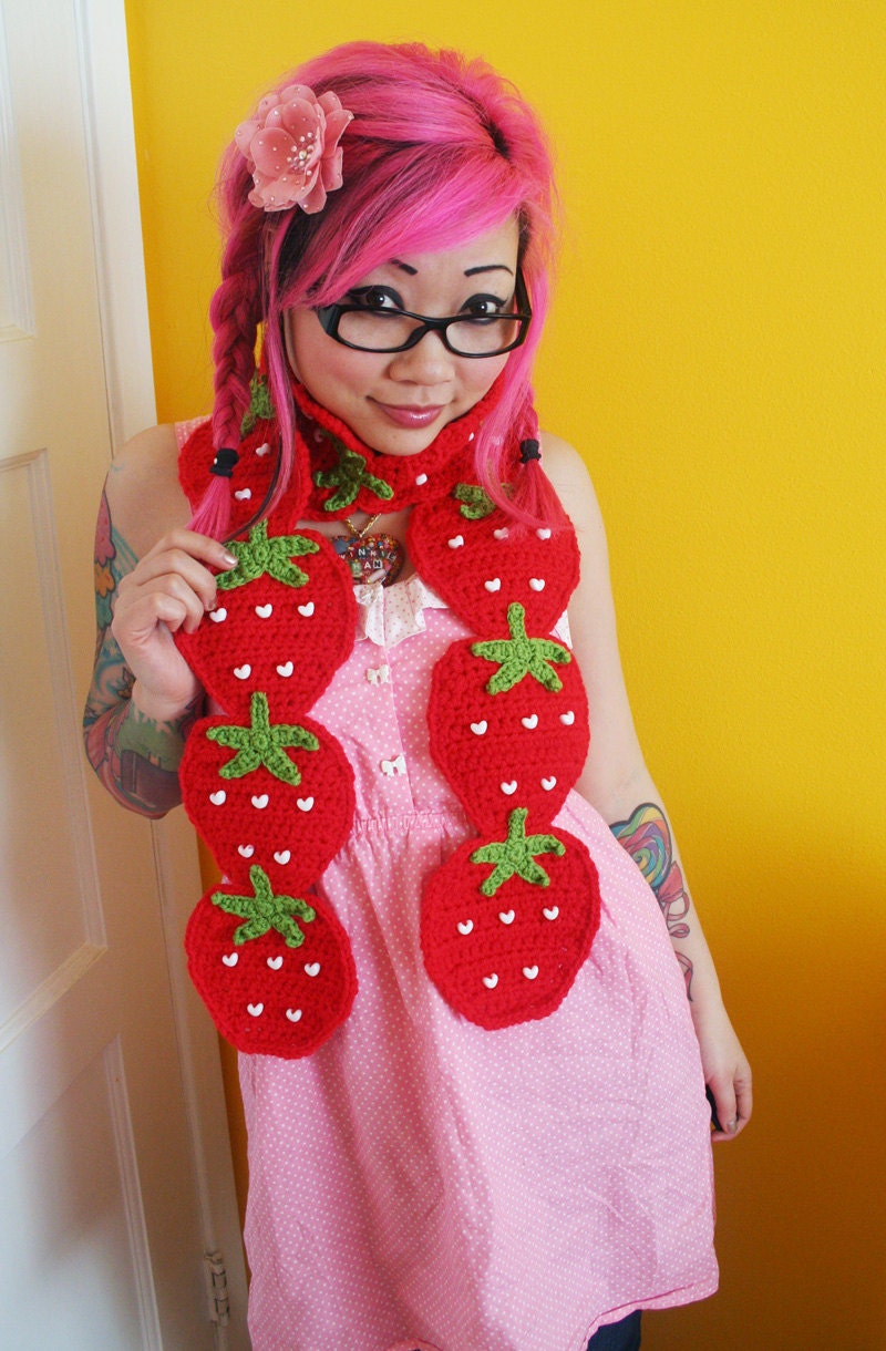 Sweet Strawberry Scarf - Made to Order
