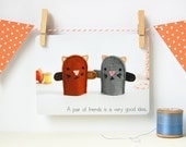 Postcard - A Pair of Friends - Single Card (Blank)