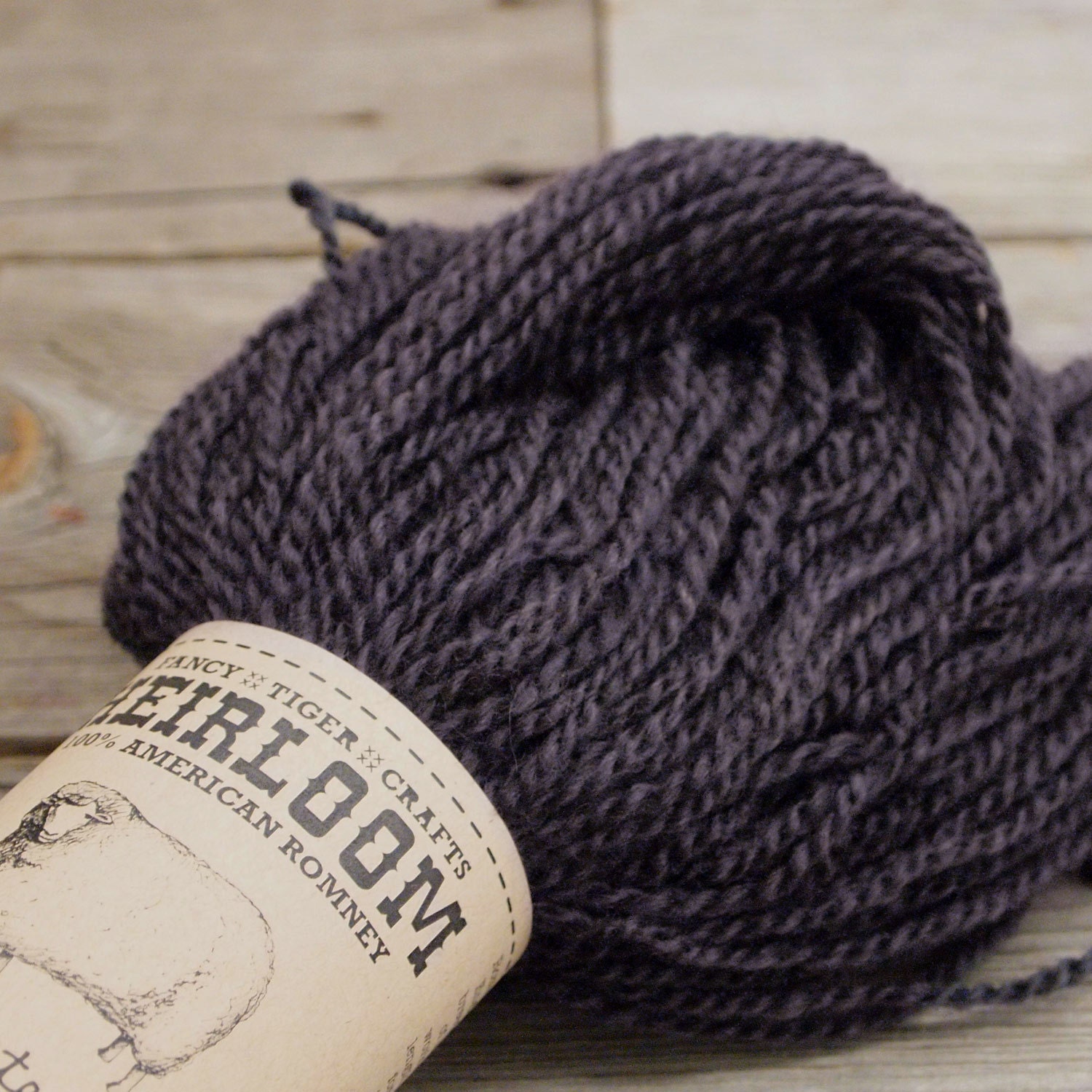 Heirloom 100% American Romney Worsted Yarn - Elderberry