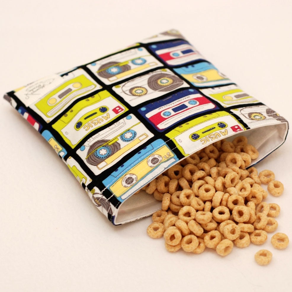 Rewind - Medium Reusable Sandwich Bag from green by mamamade