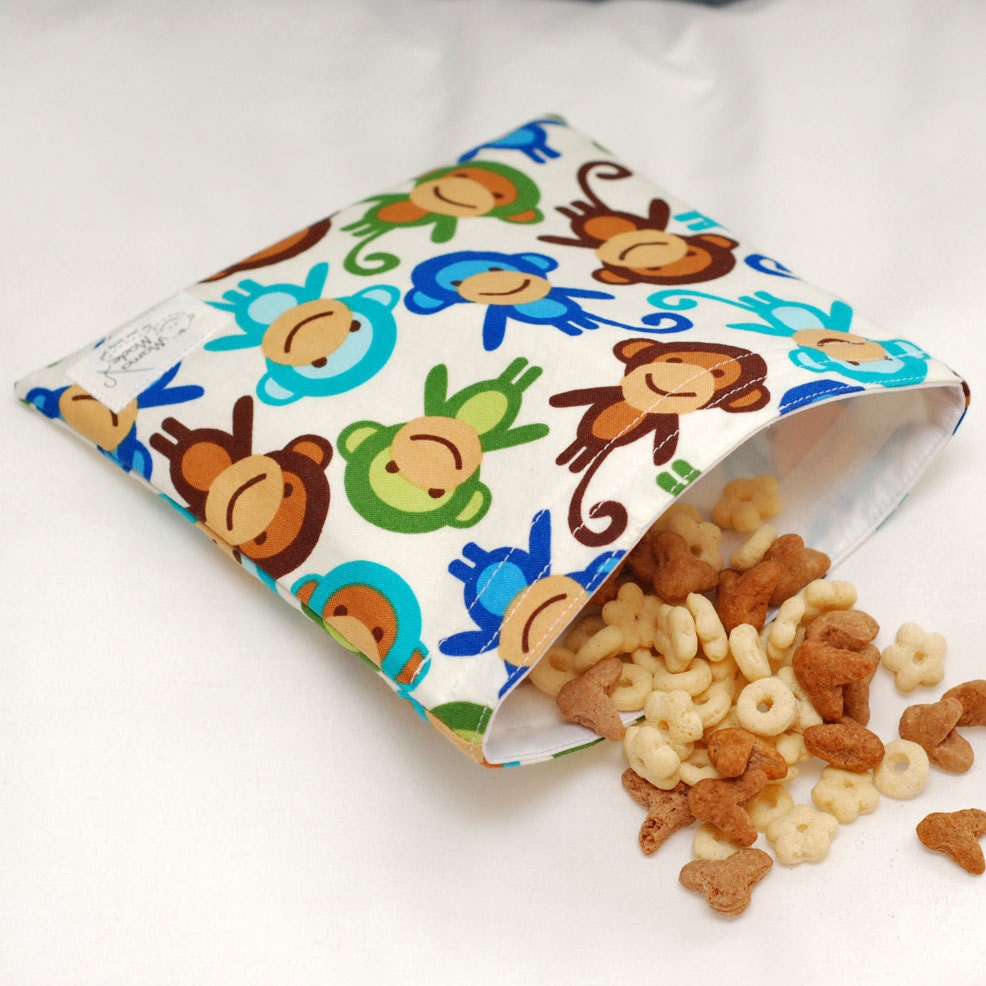 Monkey Blues - green by mamamade Eco-Friendly Reusable Sandwich Bag