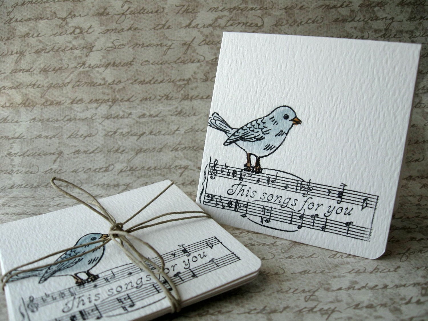 BIRD Notecards Note Cards Set/5 This Song's For You