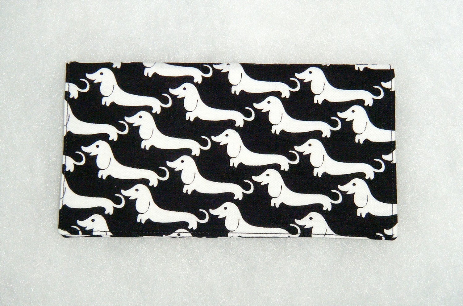 Checkbook Cover - Dachshunds in black and white