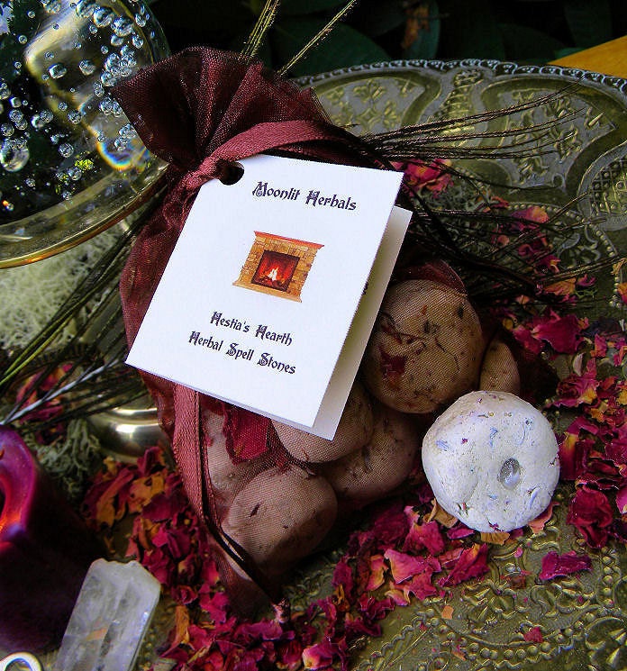 Hestia's Hearth Spell Stones with Quartz - Protection, Cleansing, Peaceful Home, House Faerie Offering, Honoring the Goddess of the Hearth