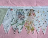 SALE - Dreamy Vintage Sheets Pennant Banner - 11'