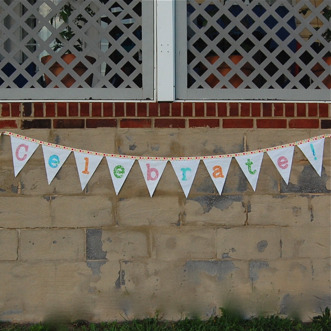 Celebrate Banner - Sorbet on White