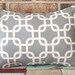 Decorative Pillow Cover - Industrial Warm Gray & Natural Geometric Link Lumbar Pillow Cover 12 x 16 Accent Cushion - Home Baby Nursery Decor