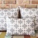 Decorative Pillow Cover - Industrial Warm Gray & Natural Geometric Link Lumbar Pillow Cover 12 x 16 Accent Cushion - Home Baby Nursery Decor