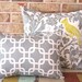 Decorative Pillow Cover - Industrial Warm Gray & Natural Geometric Link Lumbar Pillow Cover 12 x 16 Accent Cushion - Home Baby Nursery Decor