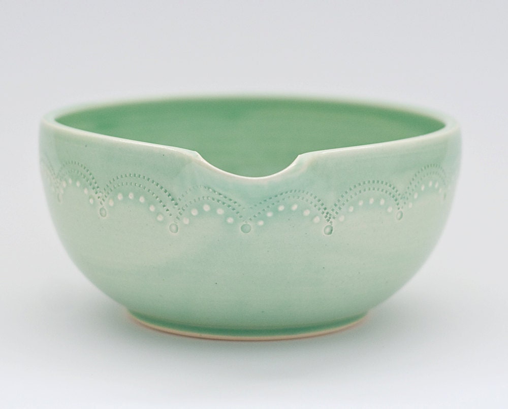 Medium Batter Bowl - Mixing Bowl - Stitch - Green