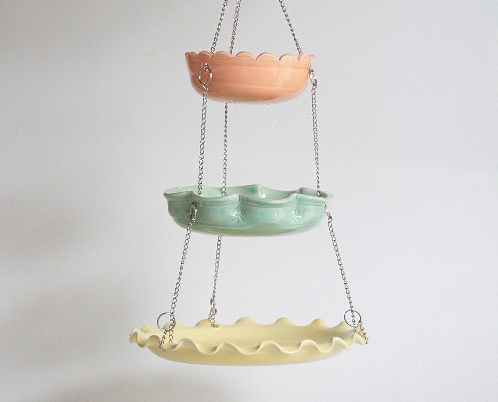 Hanging Kitchen Basket - Set of 3 with UnMatchy edges - MADE TO ORDER - Citrus Colors