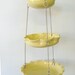 Set of 3 hanging bowls... in yellow with unmatchy edges.