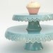 Medium cake stand... azure lace cake plate.