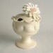 SALE - Flower jar... white vase with dimples.