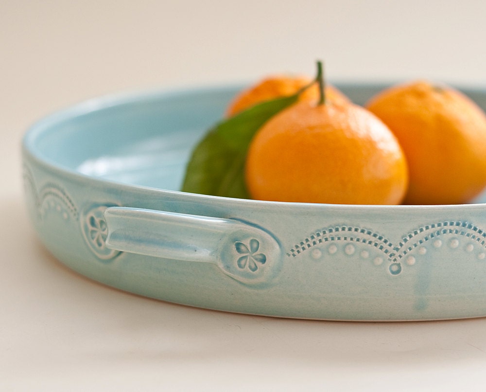 Serving Tray - Aqua - Stitch
