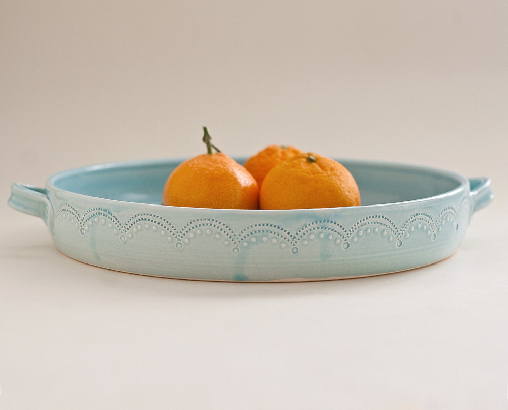 Serving Tray - Aqua - Stitch