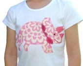 Girls Pink Dinosaur Shirt -  2, 4, 6, or 8 Years - Triceratops, T-Rex or Stegosaurus - Short Sleeves