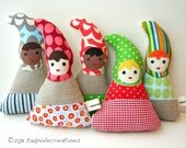 Eco Friendly 1 Organic Gnome Baby Doll - Organic Cotton, Linen - New Baby Gift - Shower Gift - Your Choice of 5 Styles - Baby Safe