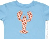 Kids Lobster Applique Shirt - Boy, Girl, Unisex - 5 - 6 or 7 Years - SHORT SLEEVES