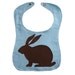 Modern Bunny Baby Boys 3 Piece Gift Set in Blue and Chocolate Brown - Blanket Bib Burp Cloth