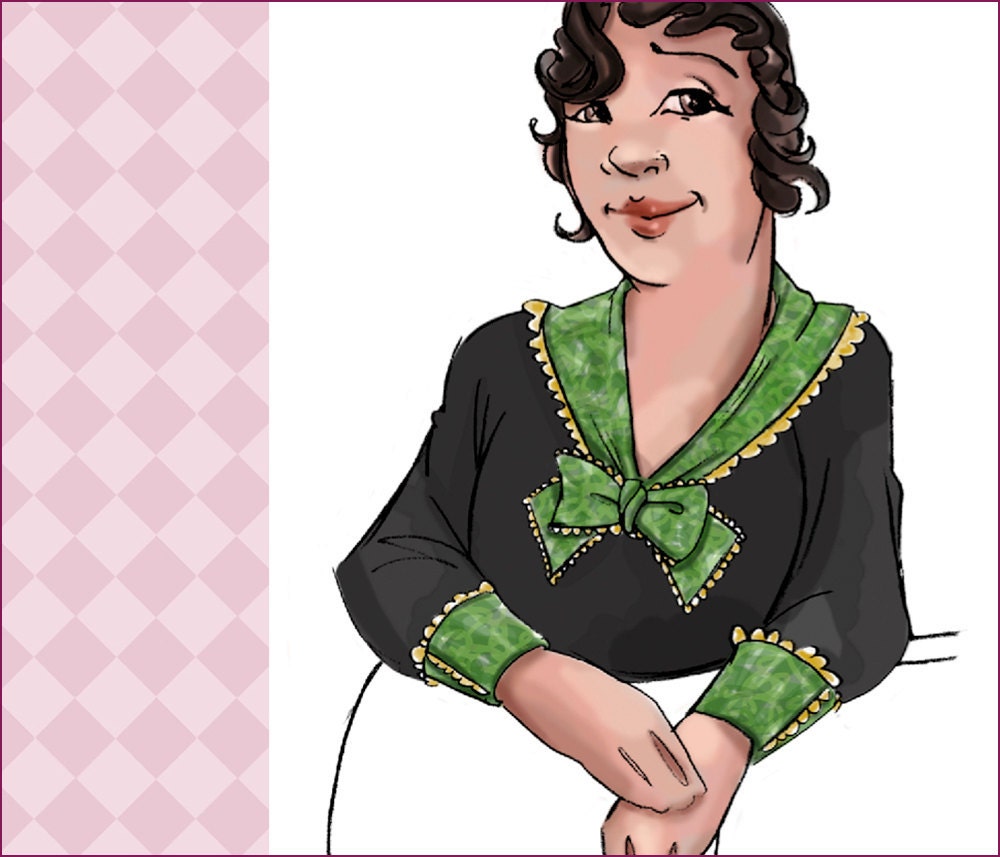 NVL 1930s jabots, collars, cuffs and gilet 40 bust and over PLUS SIZE