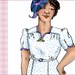 NVL 1940s Make due and Mend afternoon dress 48 bust PLUS SIZE