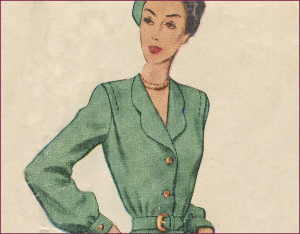 1940s 44 bust Tuck shoulder bodice dress PLUS SIZE