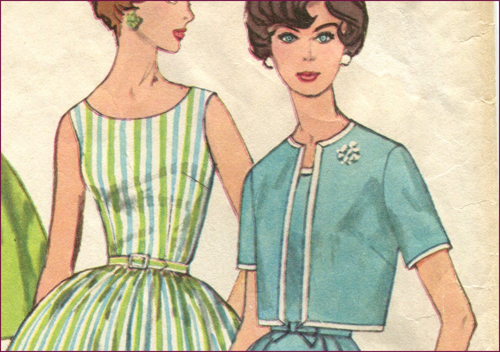 1960s 34 bust Super sixties cupcake ensamble with bolero