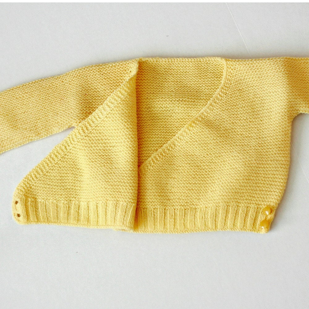 50s 3/6 months Yellow Wrapped Cardigan SWEATER