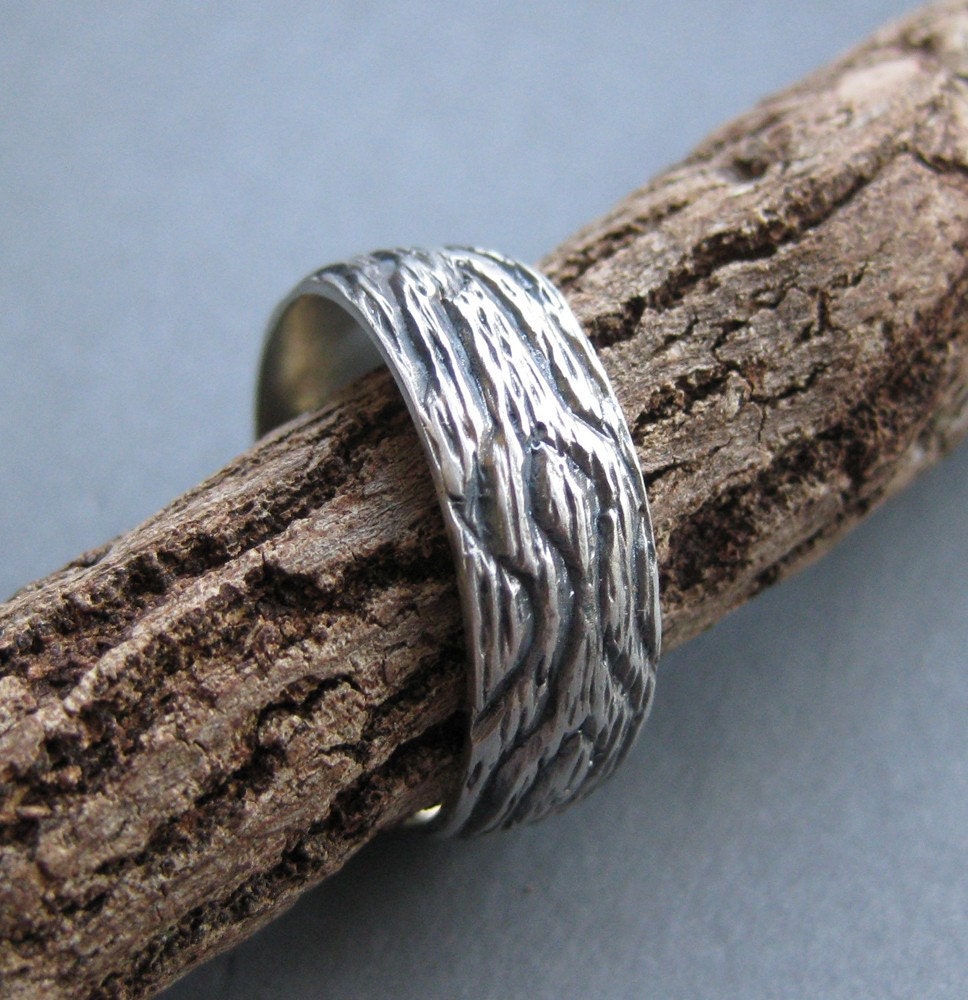 woodgrain ring OAK sterling silver Made To Order size