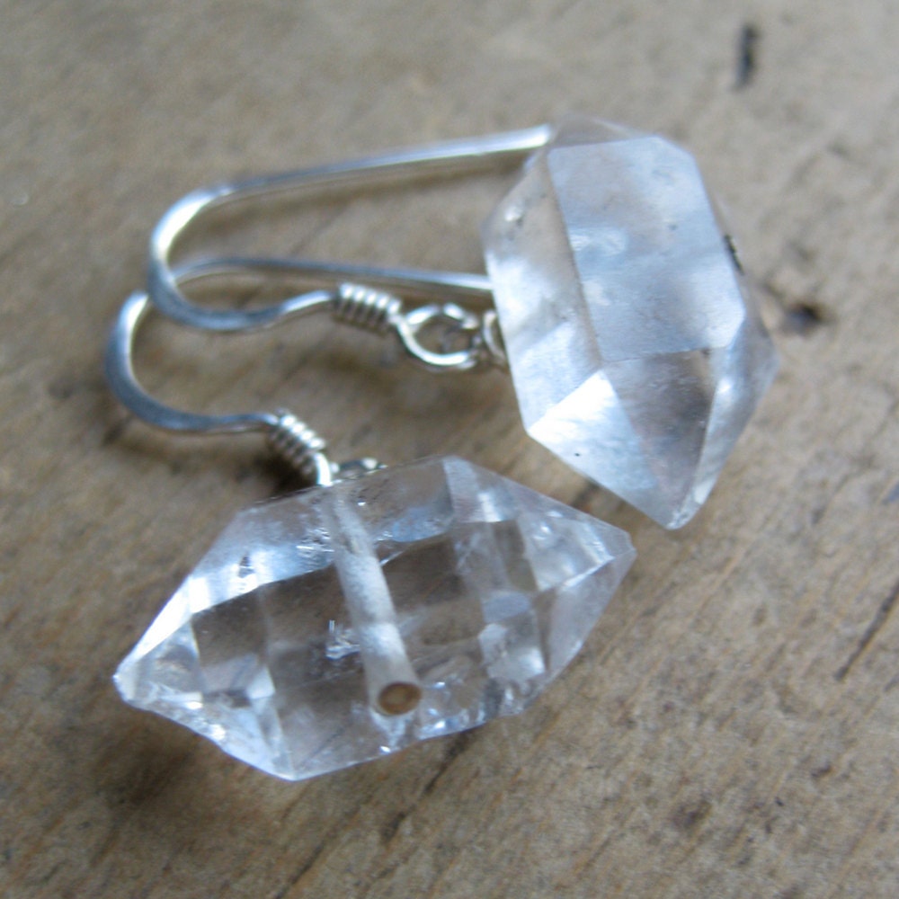 Herkimer DOUBLE point earrings