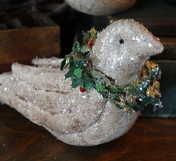 Primitive Christmas Folk Art Dove Ornies E-Pattern