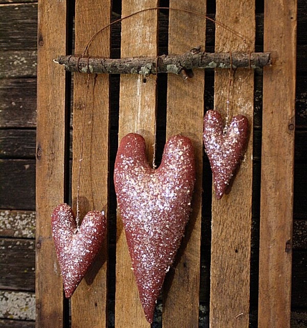 Primitive Simple Valentine Hearts Door Hanger E-Pattern