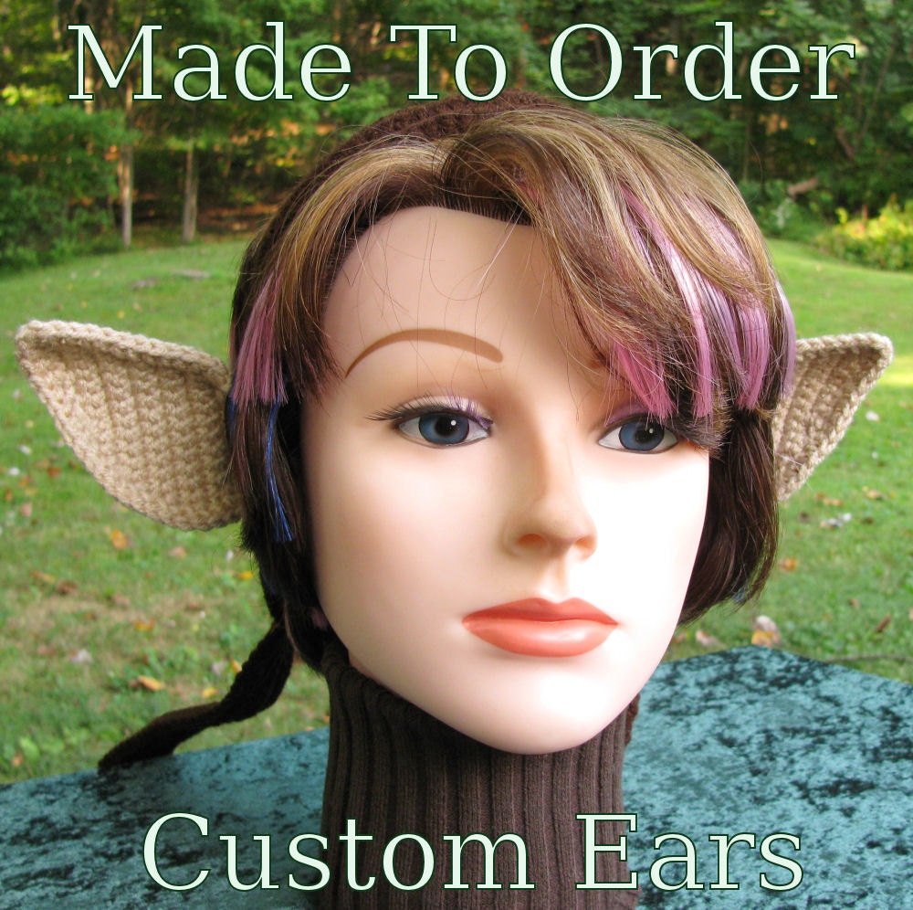 Custom Crocheted Half Elf Costume Ears - Made to Order