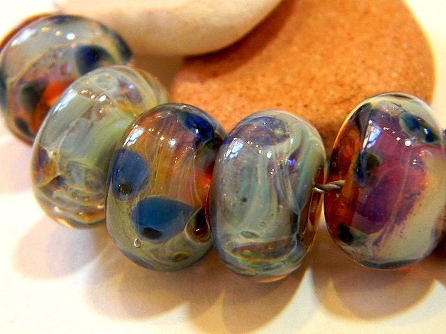 Handmade Lampwork Beads SWIRL STATEMENT by Two Sisters Designs
