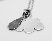 Rain and Clouds made from Argentium Silver and oxidized
