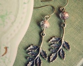 shimmering translucent leaf drop earrings