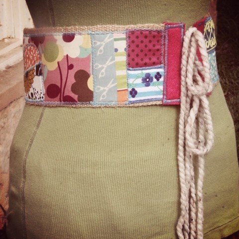 Patchwork Obi Belt -  Cheerful Crafter